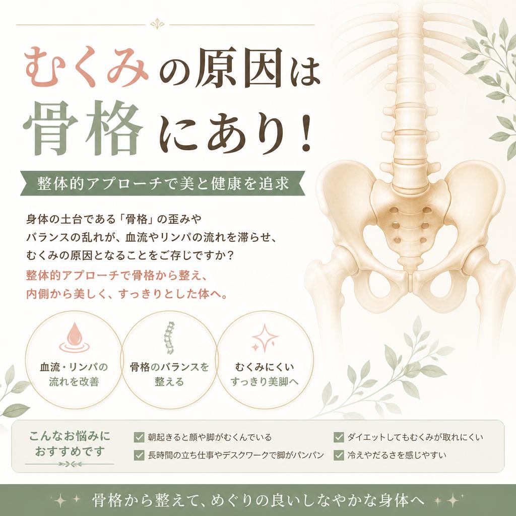 むくみの原因は骨格にあり！整体的アプローチで美と健康を追求