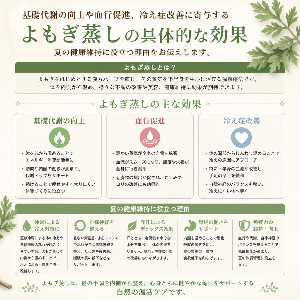 2. よもぎ蒸しの驚くべき効果