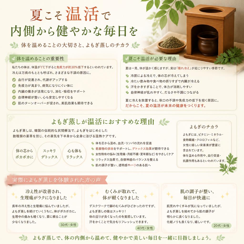 3. 温活としてのよもぎ蒸し