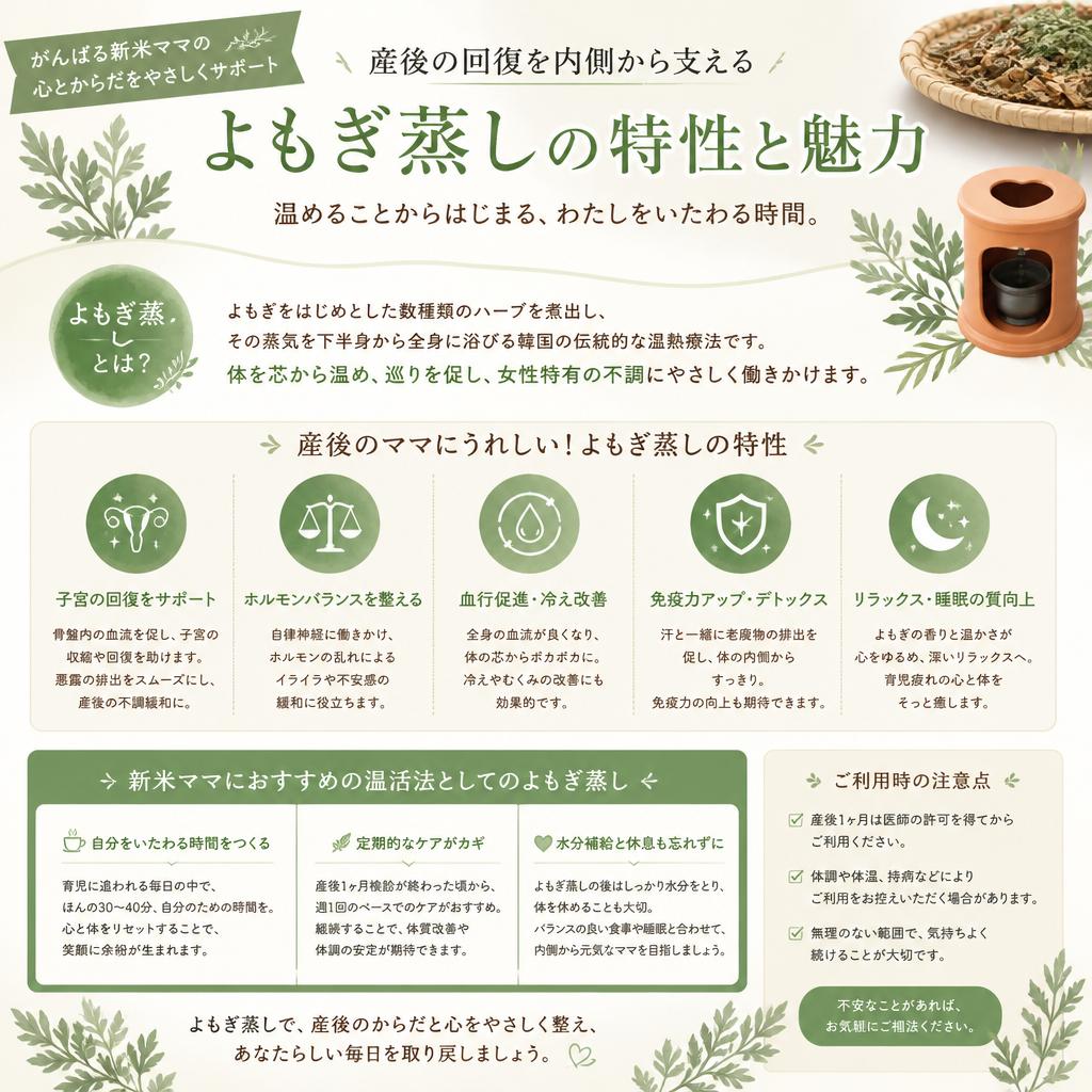 4. 産後ケアとしてのよもぎ蒸し