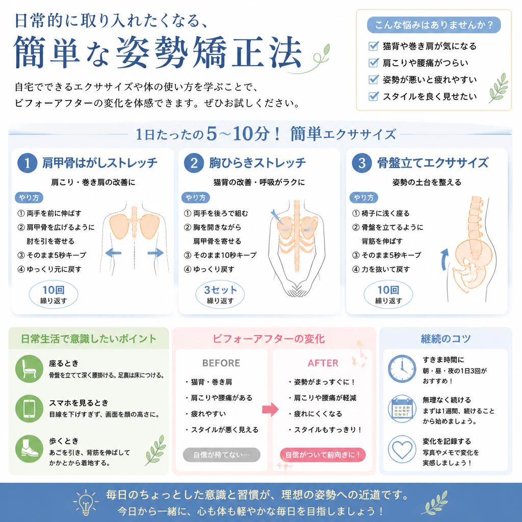 手軽に実践できる姿勢矯正法