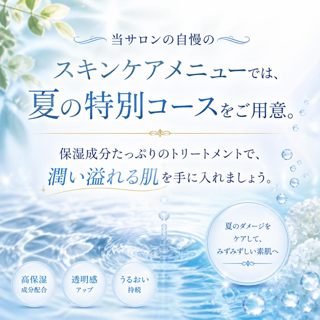 おすすめのスキンケアメニュー