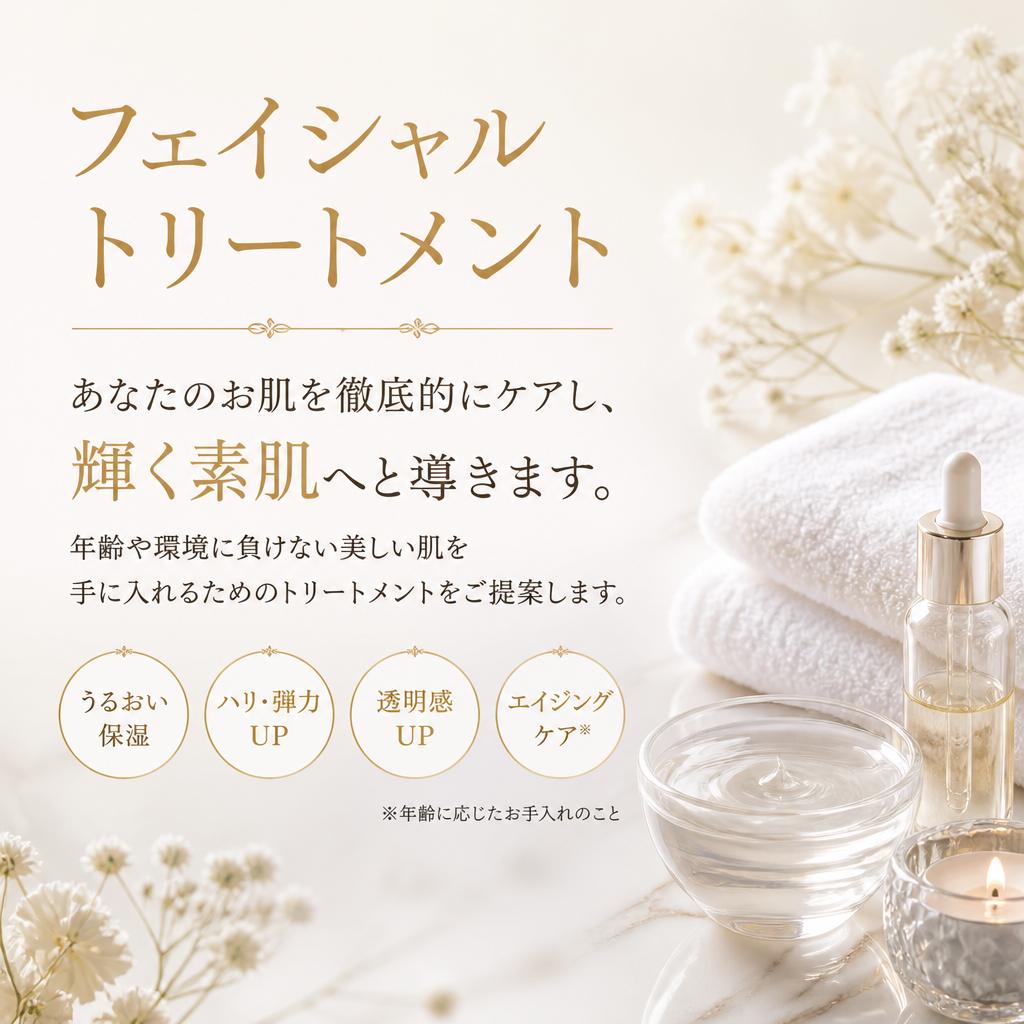 フェイシャルトリートメントで輝く素肌を