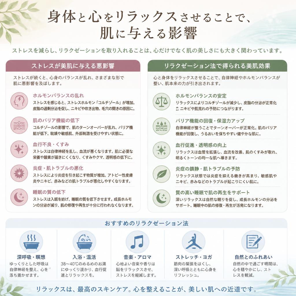 リラクゼーションがもたらす美肌効果