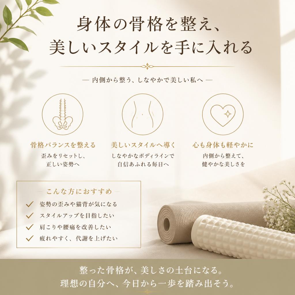 身体の骨格を整え、美しいスタイルを手に入れる