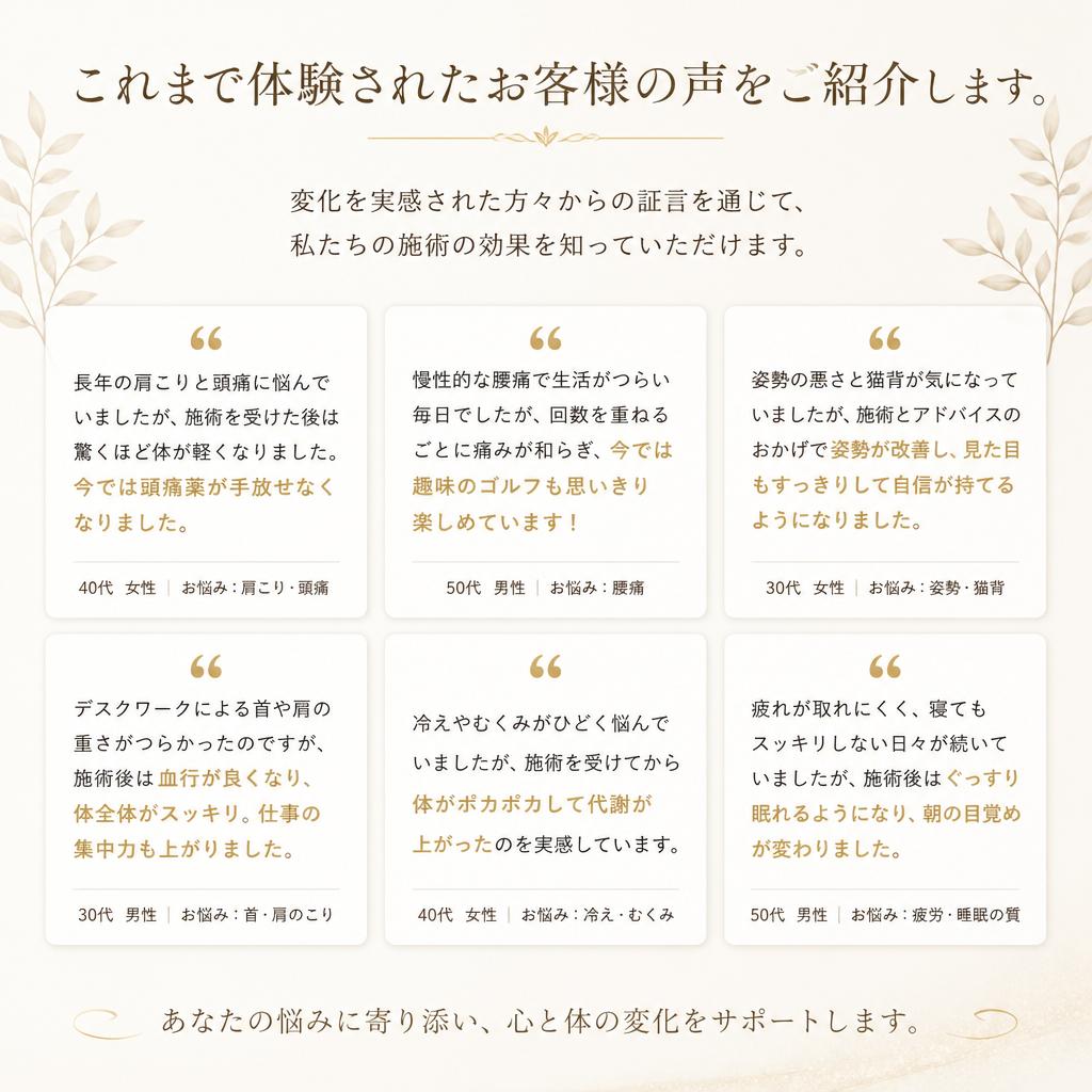 お客様の声 - 変化を実感した方々