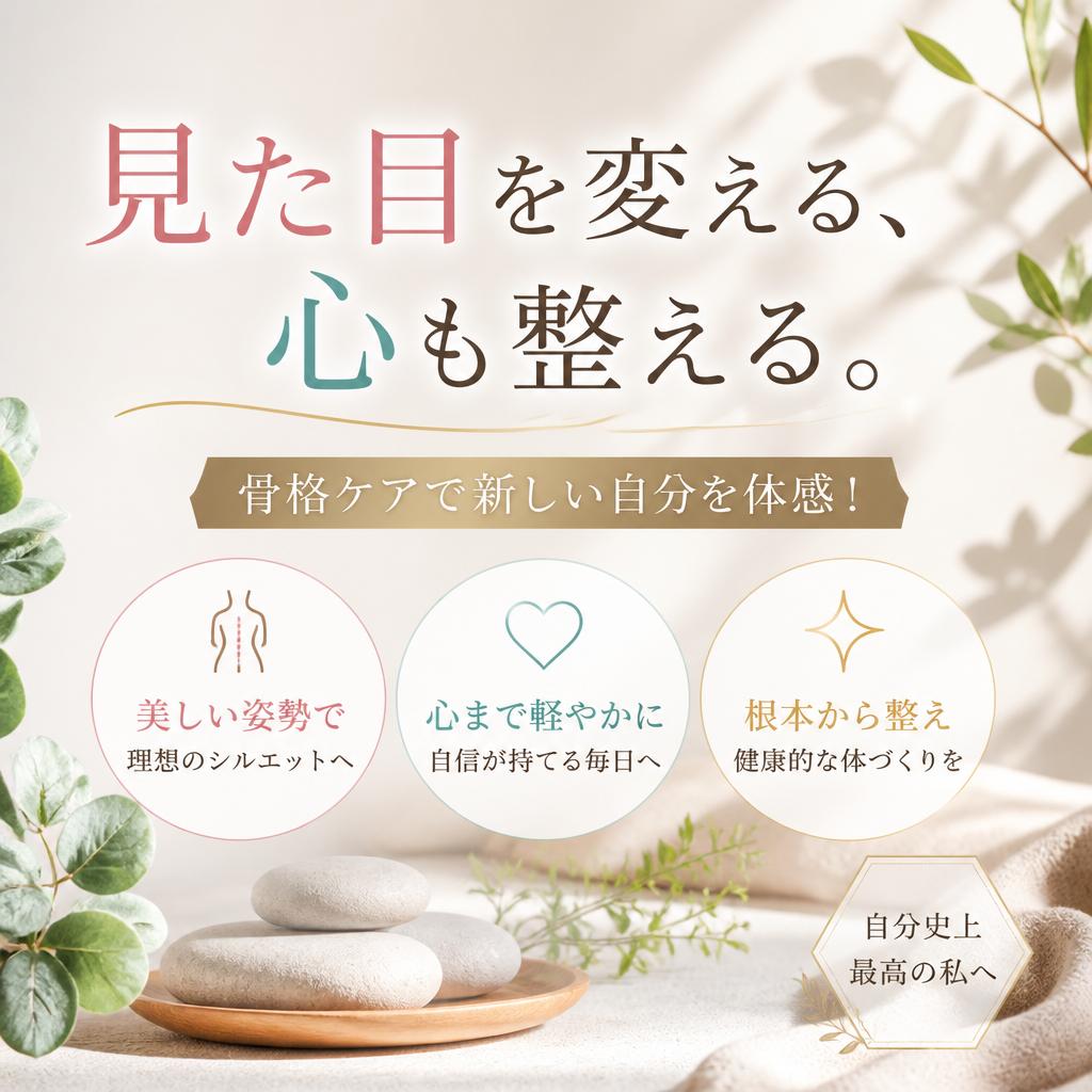 見た目を変える、心も整える。骨格ケアで新しい自分を体感！