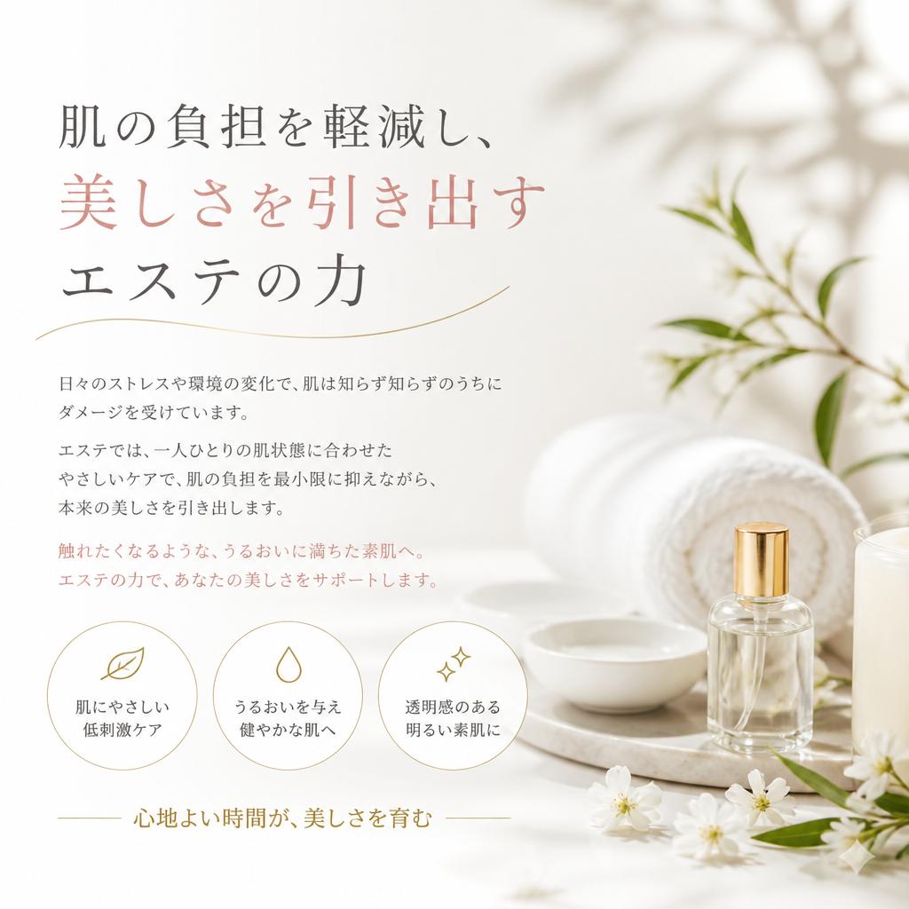 肌の負担を軽減し、美しさを引き出すエステの力