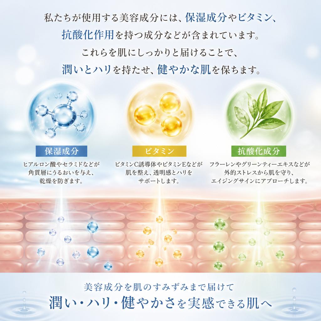 導入する美容成分の種類と効果